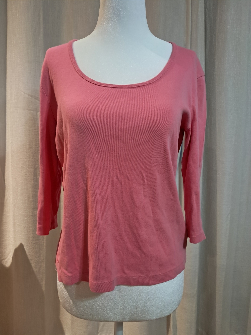 Ralph Lauren Scoop Neck 3/4 Sleeve Top in Rose Pink Petite Small